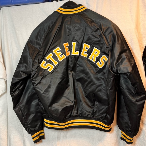 Vintage Pittsburgh Steelers NFL Chalk Line Satin Bomber Jacket - Picture 7 of 9